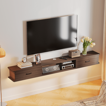 FloatiCasa 70-inch Floating TV Stand Wall-Mounted TV Shelf for TVs up to 75" Modern Entertainment Center with 2 Doors Media Console