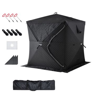 Portable 4-Person Outdoor Sauna Tent - Heavy Duty Steam&Dry Sauna for Camping, Backyard, Home Gym - Quick Setup Oxford Cloth&Steel Frame (Black)