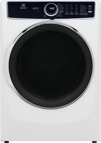 ELFE7637AW 27" Electric Front Load Dryer with 8 cu. ft. Capacity Balanced Dry Perfect Steam Option ENERGY STAR Certified and Luxury-Design Lighting in White