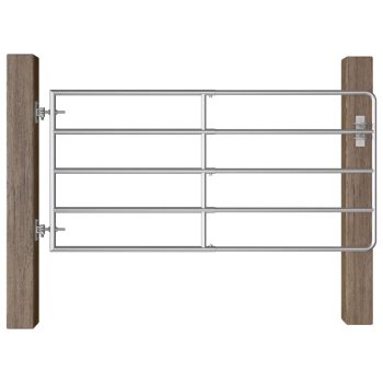 vidaXL Field Gate Galvanized Steel Adjustable Silver 1 Pack