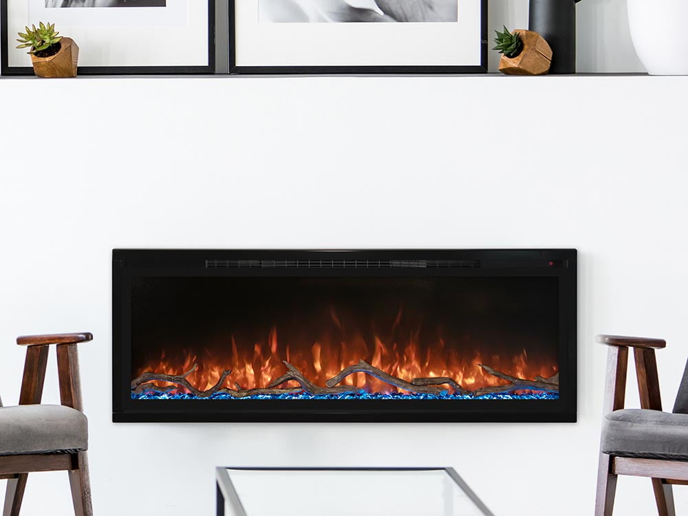 Modern Flames Spectrum Slimline Built-in/Wall Mounted Electric Fireplace, Sizes: 50"-100"