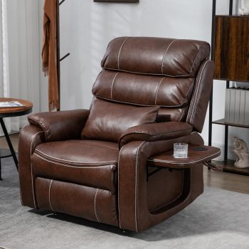 Oversized Power Lift Recliner for Elderly, Infinite Position Lay Flat Lift Chair Sleeping with Heat & Massage Lumbar Pillow & Cup Holders, Dual Motor Big Tall 400 lbs ()