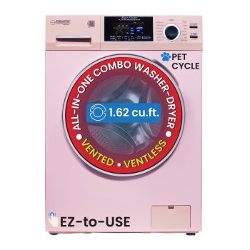 Equator All-in-One Washer Dryer VENTLESS/VENTED PET cycle 1.62cf/15lbs 110V in Pink
