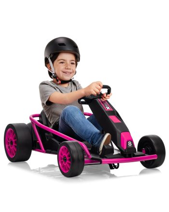 24V Kids Electric Drift Go Kart with Dual 300W Motors, 9Ah Battery, 8.1 MPH High-Speed Ride-On Car for Ages 8-15, Power Display, Music & Horn, 155 lbs Max Load