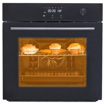 Single Wall Oven 24" Built-In Electric Ovens, 66L Capacity, 3000W, 8 Baking Modes, 3D Surround Heating With Double-Layered Glass Door, Touch Control