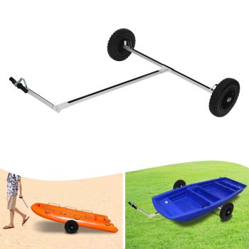 FOGGBET Detachable Kayak Cart, Sailboat Trailer, 14.57" Large PU Wheels, Tilt Handle for Easy Pulling, Inflatable Boat Dolly for Beach Sand