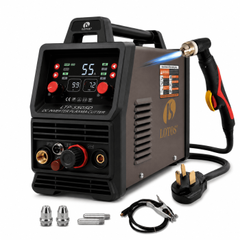 LOTOS LTP5505D 55 Amp Non-Touch Pilot Arc Plasma Cutter with Surface Rust Removal Mode, Dual Voltage 110V/220V, 5/8" Clean Cut