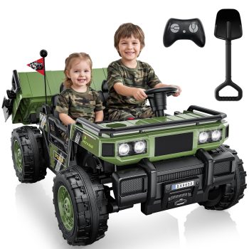 East Doll 24V Ride On Dump Truck for Kids, 2 Seater 4WD Electric Ride On Car, Power Car Wheel with Remote Control,Ride On Toy for 3-8 Years Old