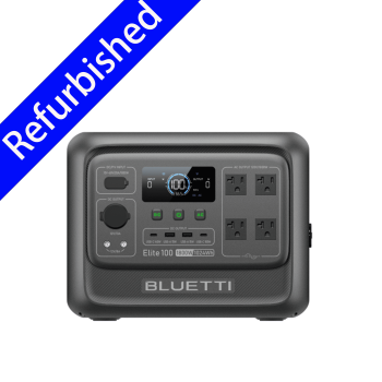Restored BLUETTI Elite 100 V2 Portable Solar Generator, 1024Wh LFP Battery, 1800W AC Output, Compact Backup Power for Camping and Home Refurbished