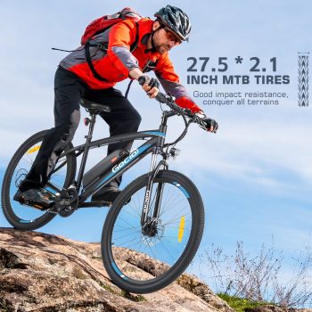 Gocio 27.5" Electric Mountain Bike for Adults, 750W Peak Motor, 48V 10.4Ah Battery, 20MPH, 21 Speed, Lockable Front Suspension, UL2849 Certified