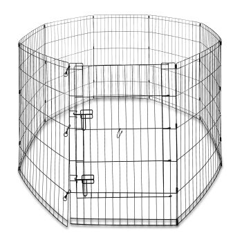 Vibrant Life 8-Panel Wire Playpen for Pets, Black, Tall