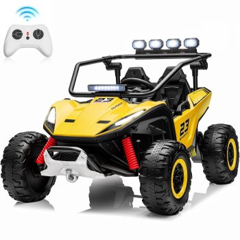 Joyracer 24V 2 Seater Ride on Toys UTV for Kids, 4WD 800W Electric Car with Parent Remote Control, LED Lights, Bluetooth Music, Safety Seat Belts, Roll Cage