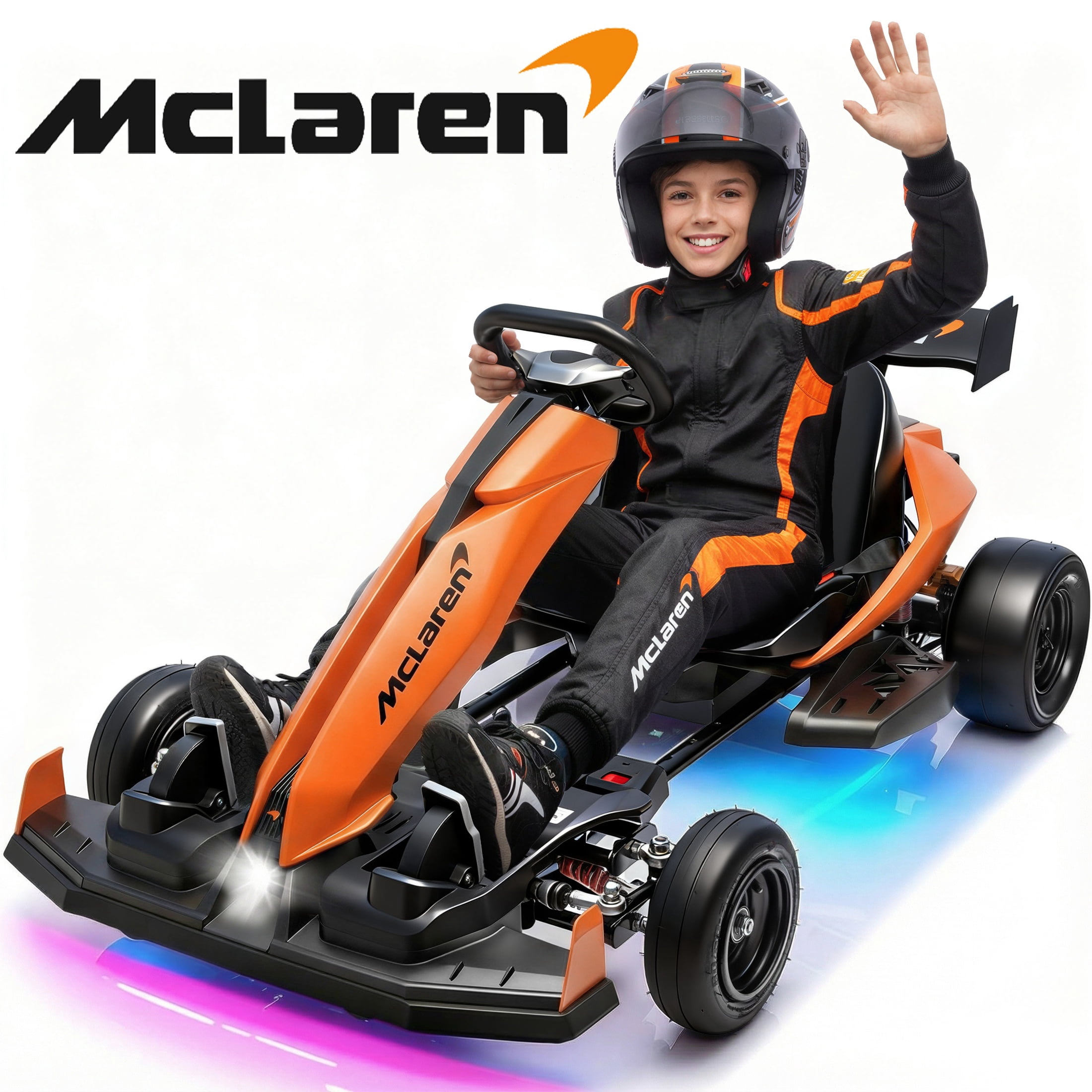 McLaren Licensed 48v Go Kart for Teens 14+ and Adults, SHINPT Electric Ride on Car with 750W High Power Motor, Drift Racing Go Kart with 15 mph Max Speed, Hydraulic Disc Brake and Spring Suspension