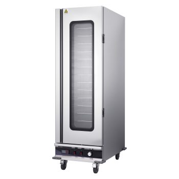 KFFKFF Electric Food Warming Cabinet with 16 Adjustable Shelves, Glass Door, Water Tray, and Stainless Steel Construction, Ideal for Restaurants, Kitchens, and Various Hot Foods