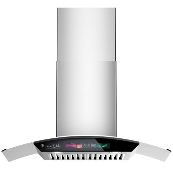 BRANO 36 inch Wall Mount Range Hood 900 CFM, Voice/Gesture/Touch Control, Stainless Steel Kitchen Hood Vent with 4 Speed Exhaust Fan