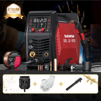 ARCCAPTAIN 165A Welder with APP, 6-in-1 Gas/Gasless MIG, Stick, TIG, Spot & Spool Gun Ready, 120V/240V Dual Voltage Welding Machine