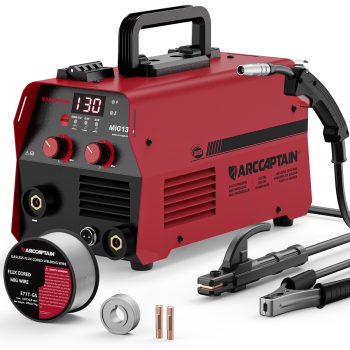 ARCCAPTAIN MIG Welder MIG130 3-in-1 Flux Core Gasless MIG Stick Lift TIG 110V 130A Portable