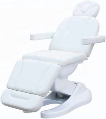 4 Motor Electrical Spa Facial Exam Bed - Esthetician Chair for Brow, Lash. Esthetic and Tattoo Exams and Treatments - Adjustable Height and Backrest (White)