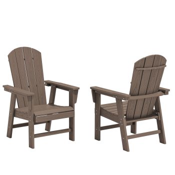 SERWALL Adirondack Dining Chair Set of 2, HDPE All Weather Outdoor Dining Chiar