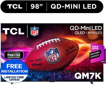 (Open Box) TCL 98" Class QM7K Series QD-Mini LED QLED 4K UHD Smart Google TV (NEW, 2025) - 144Hz, Local Dimming, Audio by Bang & Olufsen - 98QM7K
