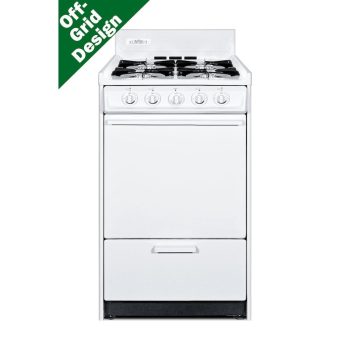20" Wide Propane Gas Range, Battery Start