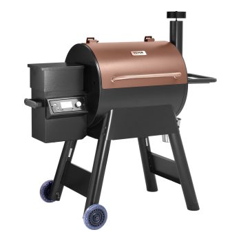 VEVOR Wood Pellet Grill Smoker, 8 in 1 BBQ Grills for Outdoor Cooking, 575 Square Inches Cook Area Electric Grill and Smoker, with LCD Screen Controller, Meat Probe, 500F Max Temperature