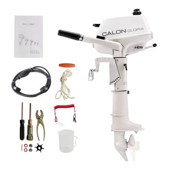2 Stroke 3HP Calon Outboard Motor, 70cc Heavy Duty Short Shaft Fishing Boat Engine with Water Cooling System & CDI Ignition System for Inflatable Boat Kayak Canoe Sailboat