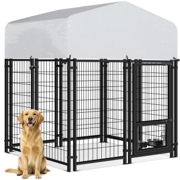 Oranland 4 x4 x5FT Outdoor Dog Kennel for Small/Medium/Large Dogs,Outside Dog Pen for Patio, Garden, Backyard