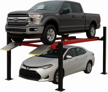 HPDMC 9,500 LBS 4-Post Car Lift, Extra Tall & Wide Parking and Storage Auto Lift with 79" Max Height, 3.0HP Heavy-Duty Hydraulic System for Garage, Parking, or Workshop Use, 1 Year Warranty