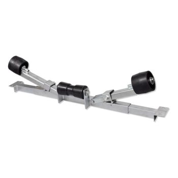 Pemberly Row Boat Trailer with Bottom Support Bracket and Keel Rollers in Silver