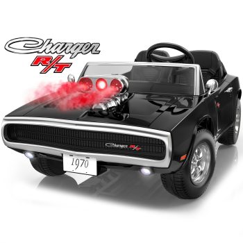24V Dodge Charger 1970 2 Seater Ride On Car, Battery Powered Ride On Toys w/4-Wheel Suspension, Parent Remote Control, Engine Spray, LED Lights, Bluetooth, MP3, 24V Ride On for Ages 3+