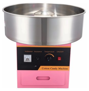 Electric Cotton Candy Machine, 1050W Candy Floss Maker, Commercial Grade with Stainless Steel Bowl, Pink, for Home Parties & Events