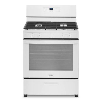 Brand New Whirlpool WFG505M0MW 5.1 Cu. ft. Freestanding Gas Range with Edge-to-Edge Cooktop and Frozen Bake Technology. Dimensions: 46" H x 30" W x 27" D