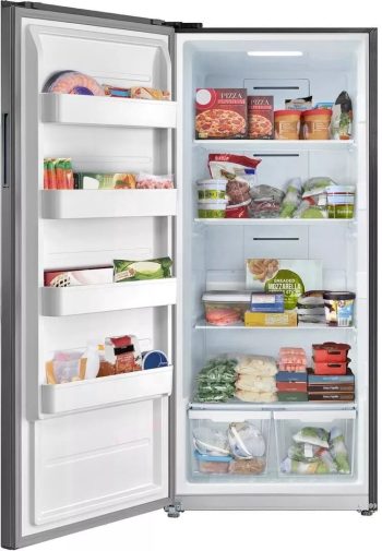 Smad 33 Inch Upright 21 Cu ft Freezer in Stainless Steel Left Door Fridge Home Garage 115V