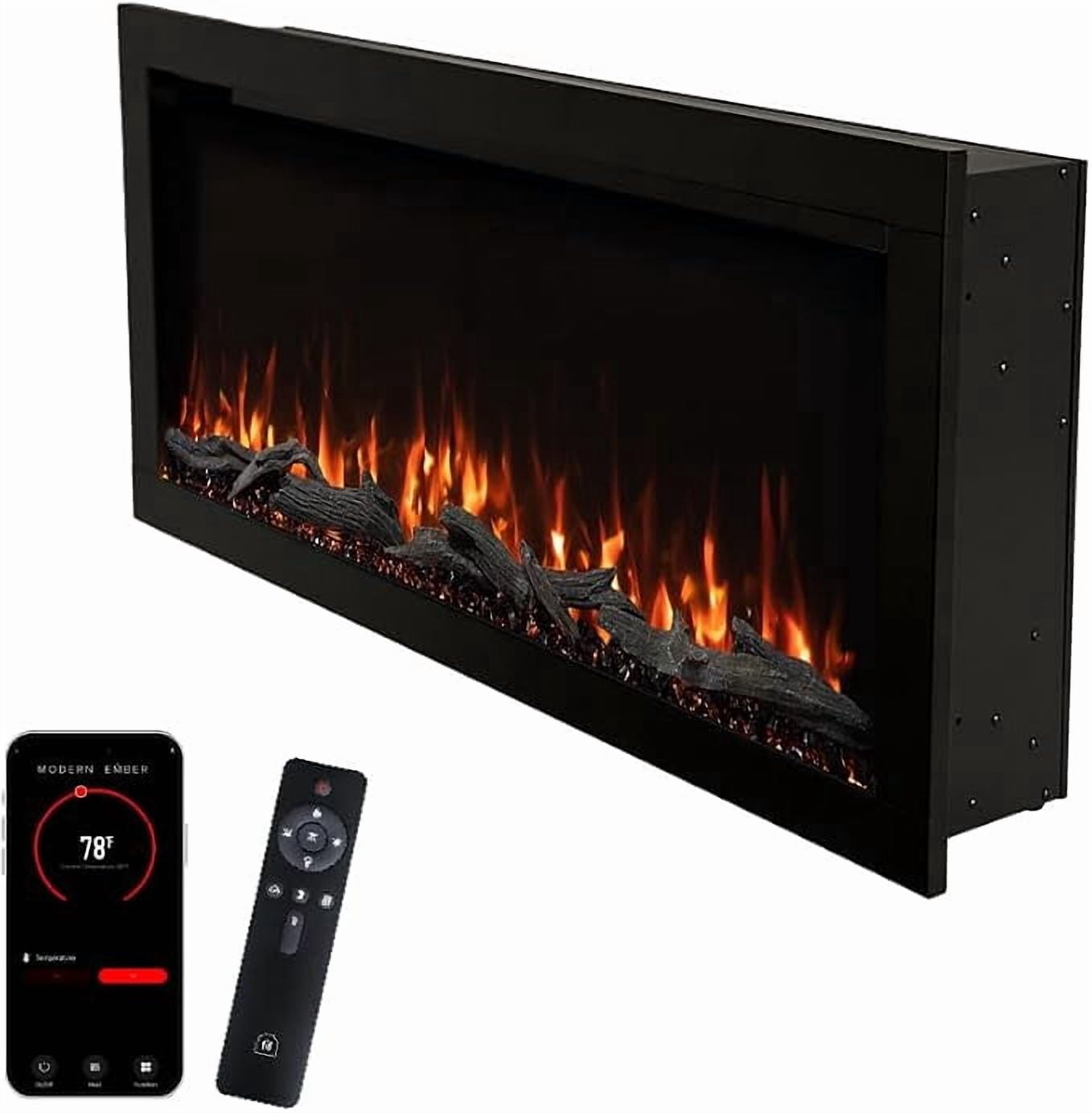 Modern Ember Highmark 40 inch Smart Linear Electric Fireplace - Black