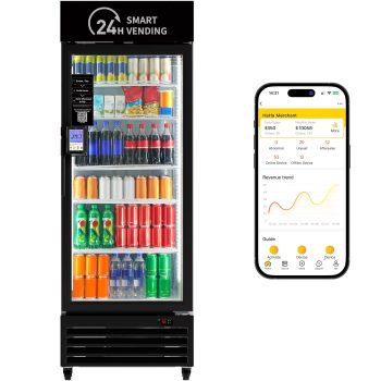 HAHA 440 Smart Vending Machine, Commercial Combo Snack & Drink Vending Machine with Touch Card Reader, 336 Bottle Capacity, Cashless Payment & App Management