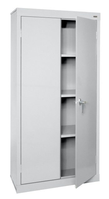 Sandusky Value Line Heavy-Duty All Welded Steel Garage Storage Cabinet, Dove Gray