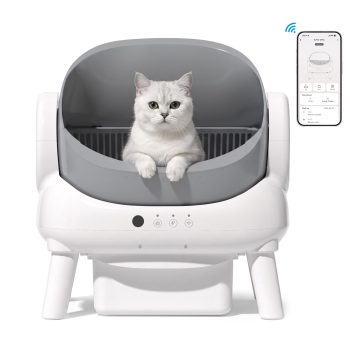 Self-Cleaning Cat Litter Box, Open-Top Design, Smart App Control, Multi-Cat, Large Cats Up to 8kg, Safety Protection, Low Tracking