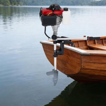 ChicHomey 4 HP 4-Stroke Outboard Motor,53.2cc Fishing Boat Engine W/Air Cooling System,Hand Pull Start,Fits 7.5-16.4 ft Boats (Rubber/Fishing/Wooden)
