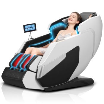 Pucloce 4D Zero Gravity Full Body Massage Chair, SL Track, 12 Auto Modes & 6 Techniques, Heating, AI Voice