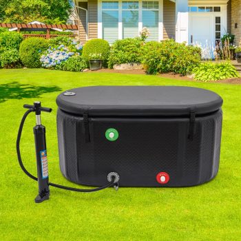 Portable Inflatable Ice Bath Tub, 72.65 Gal Cold Plunge Tub with Lid Pump for Athlete Post Workout Muscle Recovery