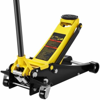 Floor Jack 2.5 Ton Low Profile, Heavy Duty Steel Racing Jack with Dual Pistons, 3.64"-19.49" Lift Range - Automotive Repair Tool
