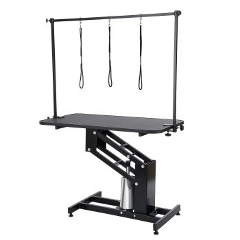 KFFKFF 43" Hydraulic Pet Dog Grooming Table Heavy Duty Height Adjustable