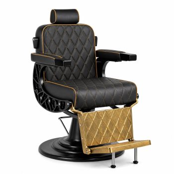 Advwin Heavy Duty Vintage Barber Chair, Hydraulic Reclining Barber Chair for Hair Stylist with Adjustable Height, 360° Swivel Professional Salon Chair for Barbershop, Tatoo, Beauty Salon, +Gold