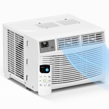 BTU Window Air Conditioner with LED Display Covers 550 sq. ft., Quiet Operation, Energy-Saving Design, Timer, Sleep & ECO Modes