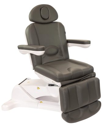 Spa Luxe - Professional Facial, Massage, and Medi Spa Exam Chair for Esthetician - All-Electric 4-Motor Procedure Table with 240 Swivel and Adjustable Headrest - 440lb Capacity, (Grey)