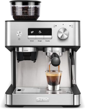 Xutumm 20 Bar Espresso Machine with Automatic Milk Frother, Dual Boiler Espresso Coffee Maker, Compatible with Ground Coffee & Capsules
