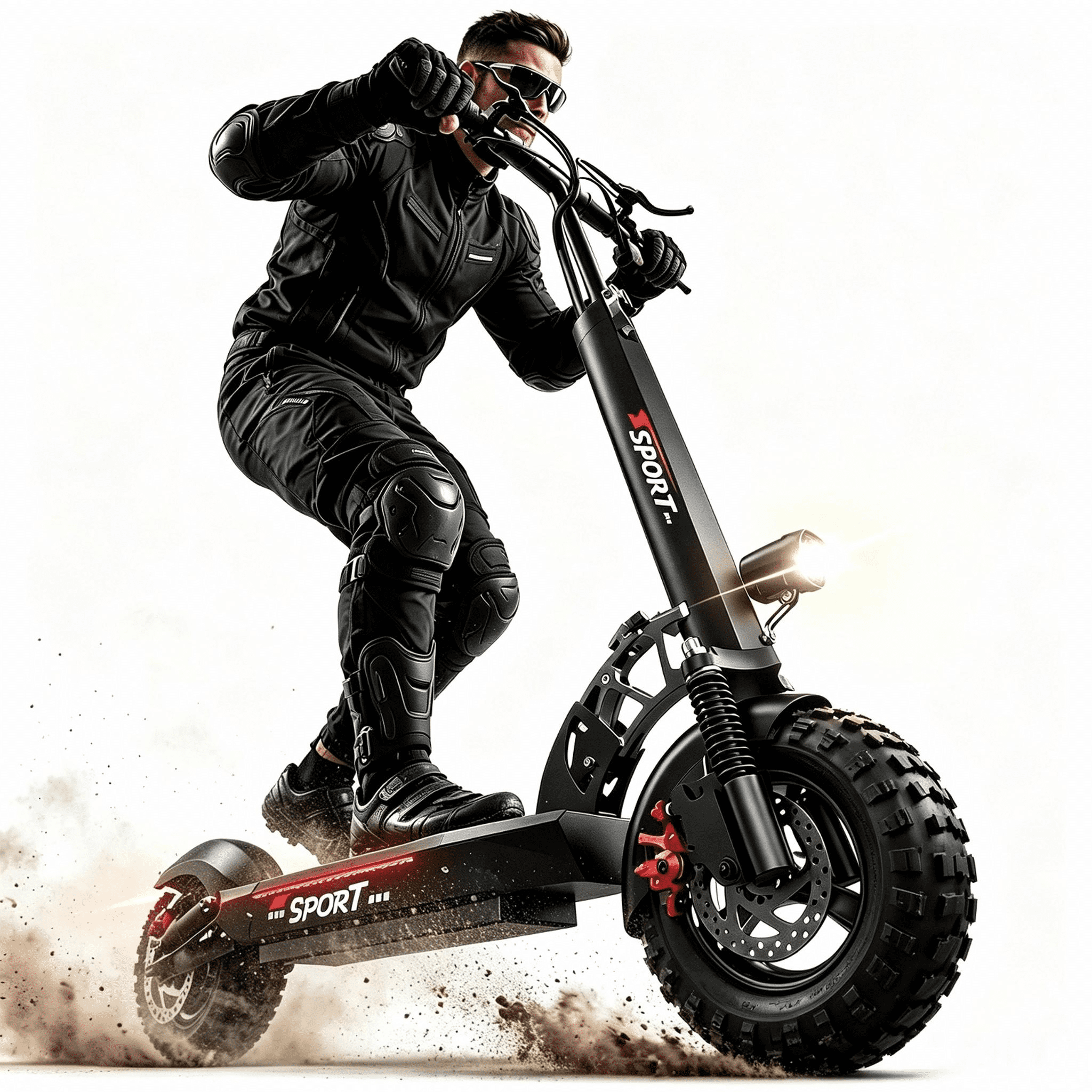 Off Road Electric Scooter,Peak 1200W 45Mile Long Range 25Mph 3Speed, Dual & Seat Suspension All Terrain Tire Ride Heavy Duty Foldable Scooter with Seat UL2272