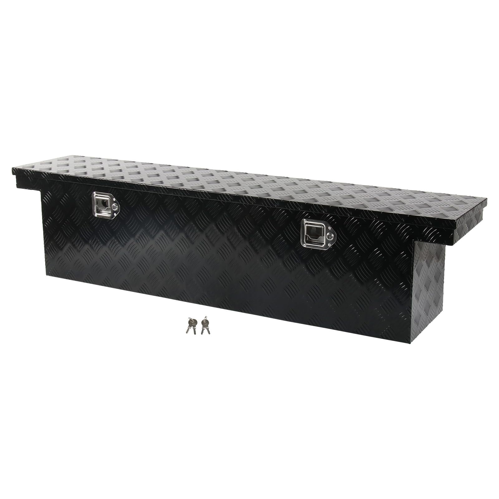 60x12x14 Inch Heavy Duty Aluminum Truck Bed Tool Box Low Profile Trailer Tongue Box for Pickup