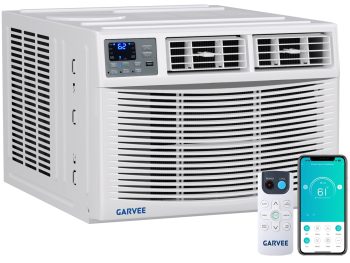 8000 BTU Window Air Conditioner with Heater, Dehumidifier & Fan WiFi & Remote/App Control, Alexa/Search Engine Compatible, Cools & Heats Up to 350 Sq. Ft US Standard With WiFi